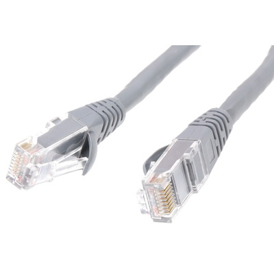 RS PRO Cat6 Male RJ45 to Male RJ45 Ethernet Cable, U/UTP, Grey LSZH Sheath, 0.5m