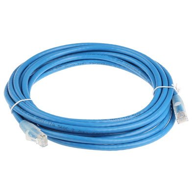 RS PRO Cat6 Male RJ45 to Male RJ45 Ethernet Cable, U/UTP, Blue PVC Sheath, 5m