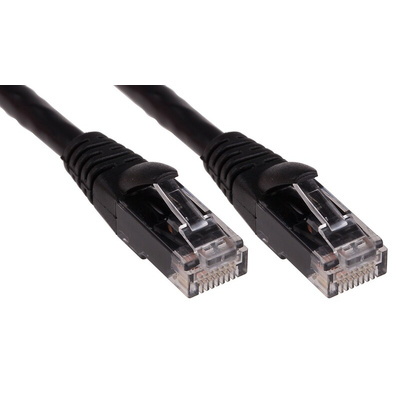 RS PRO Cat6 Male RJ45 to Male RJ45 Ethernet Cable, U/UTP, Black PVC Sheath, 3m