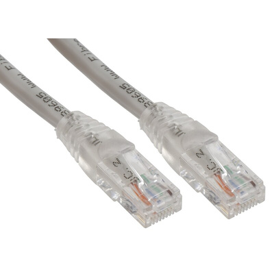 RS PRO Cat6 Male RJ45 to Male RJ45 Ethernet Cable, U/UTP, Grey PVC Sheath, 0.5m