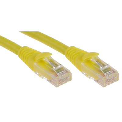 RS PRO Cat6 Male RJ45 to Male RJ45 Ethernet Cable, U/UTP, Yellow LSZH Sheath, 5m
