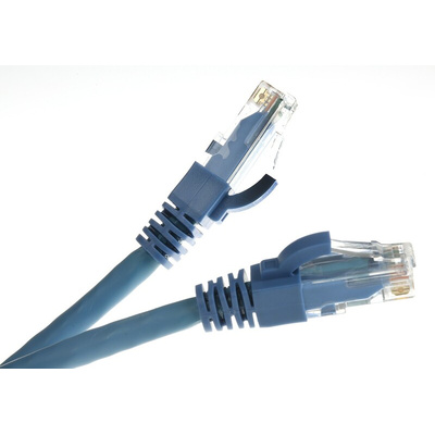 RS PRO Cat6 Male RJ45 to Male RJ45 Ethernet Cable, U/UTP, Blue LSZH Sheath, 1m