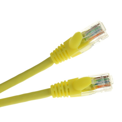 RS PRO Cat5e Male RJ45 to Male RJ45 Ethernet Cable, U/UTP, Yellow LSZH Sheath, 0.5m