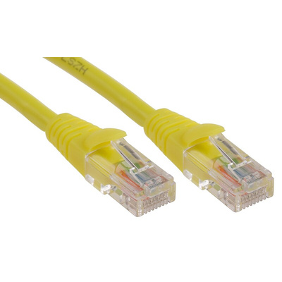RS PRO Cat5e Male RJ45 to Male RJ45 Ethernet Cable, U/UTP, Yellow LSZH Sheath, 10m
