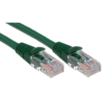 RS PRO Cat5e Male RJ45 to Male RJ45 Ethernet Cable, U/UTP, Green LSZH Sheath, 0.5m