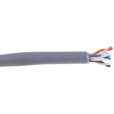 RS PRO Cat5e Ethernet Cable, F/UTP, Grey PVC Sheath, 305m