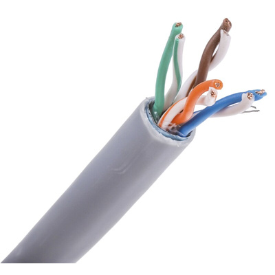 RS PRO Cat5e Ethernet Cable, F/UTP, Grey PVC Sheath, 305m