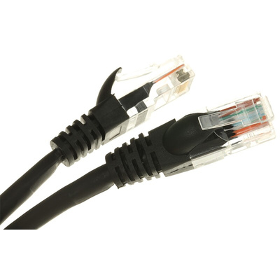 RS PRO Cat5e Male RJ45 to Male RJ45 Ethernet Cable, U/UTP, Black LSZH Sheath, 5m