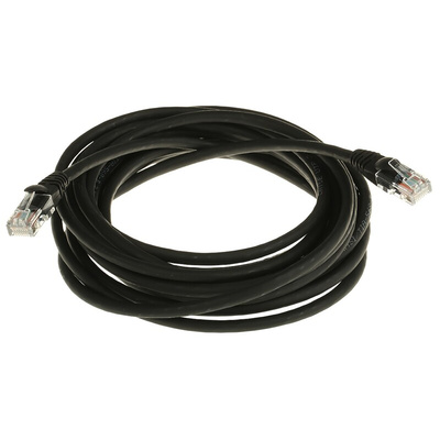 RS PRO Cat5e Male RJ45 to Male RJ45 Ethernet Cable, U/UTP, Black LSZH Sheath, 5m