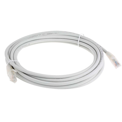 RS PRO Cat6 Male RJ45 to Male RJ45 Ethernet Cable, U/UTP, Grey LSZH Sheath, 5m