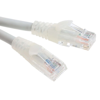 RS PRO Cat6 Male RJ45 to Male RJ45 Ethernet Cable, U/UTP, Grey LSZH Sheath, 5m