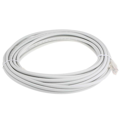 RS PRO Cat6 Male RJ45 to Male RJ45 Ethernet Cable, U/UTP, Grey LSZH Sheath, 10m