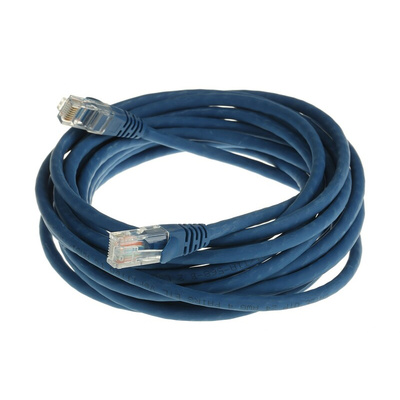 RS PRO Cat5e Male RJ45 to Male RJ45 Ethernet Cable, U/UTP, Blue LSZH Sheath, 5m