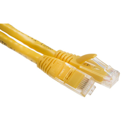 RS PRO Cat6 Male RJ45 to Male RJ45 Ethernet Cable, U/UTP, Yellow PVC Sheath, 2m