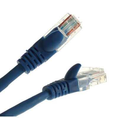 RS PRO Cat5e Male RJ45 to Male RJ45 Ethernet Cable, U/UTP, Blue LSZH Sheath, 2m