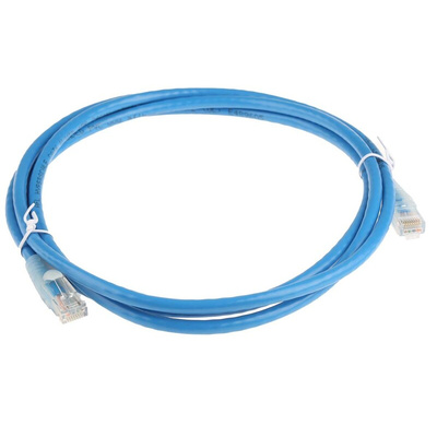 RS PRO Cat6 Male RJ45 to Male RJ45 Ethernet Cable, U/UTP, Blue PVC Sheath, 2m