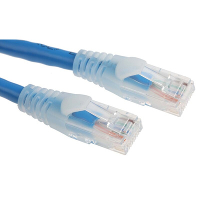 RS PRO Cat6 Male RJ45 to Male RJ45 Ethernet Cable, U/UTP, Blue PVC Sheath, 2m