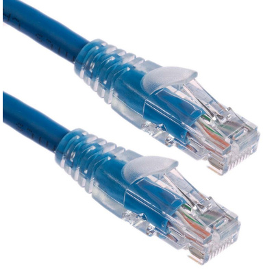 RS PRO Cat6 Male RJ45 to Male RJ45 Ethernet Cable, U/UTP, Blue PVC Sheath, 3m