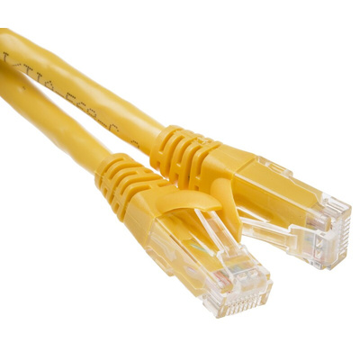 RS PRO Cat6 Male RJ45 to Male RJ45 Ethernet Cable, U/UTP, Yellow PVC Sheath, 3m