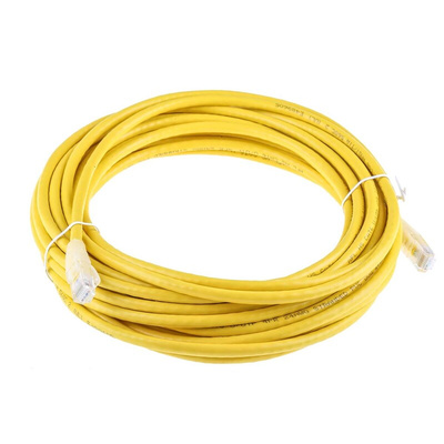 RS PRO Cat6 Male RJ45 to Male RJ45 Ethernet Cable, U/UTP, Yellow PVC Sheath, 10m