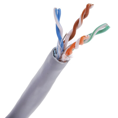 RS PRO Cat5e Ethernet Cable, F/UTP, Grey PVC Sheath, 305m