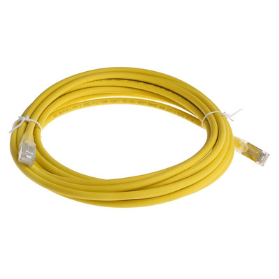 RS PRO Cat6 Male RJ45 to Male RJ45 Ethernet Cable, F/UTP, Yellow LSZH Sheath, 5m