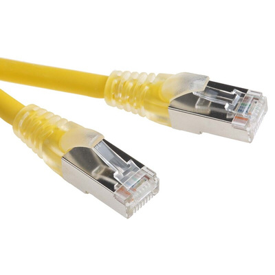 RS PRO Cat6 Male RJ45 to Male RJ45 Ethernet Cable, F/UTP, Yellow LSZH Sheath, 5m