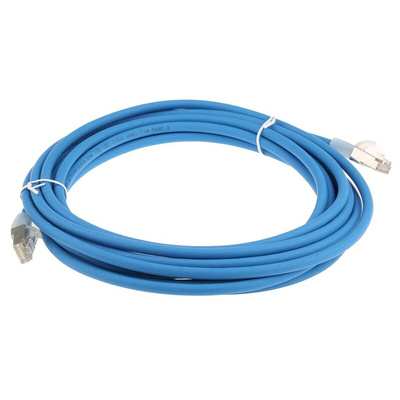 RS PRO Cat6 Male RJ45 to Male RJ45 Ethernet Cable, F/UTP, Blue LSZH Sheath, 5m