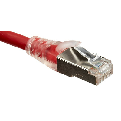 RS PRO Cat6 Male RJ45 to Male RJ45 Ethernet Cable, F/UTP, Red LSZH Sheath, 1m