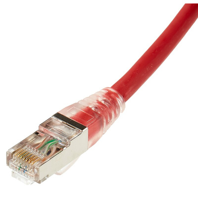 RS PRO Cat6 Male RJ45 to Male RJ45 Ethernet Cable, F/UTP, Red LSZH Sheath, 1m