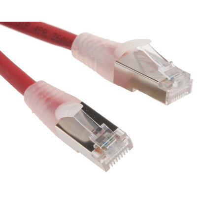 RS PRO Cat6 Male RJ45 to Male RJ45 Ethernet Cable, F/UTP, Red LSZH Sheath, 2m