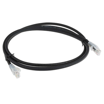 RS PRO Cat6 Male RJ45 to Male RJ45 Ethernet Cable, U/UTP, Black LSZH Sheath, 2m