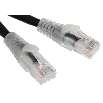 RS PRO Cat6 Male RJ45 to Male RJ45 Ethernet Cable, U/UTP, Black LSZH Sheath, 2m