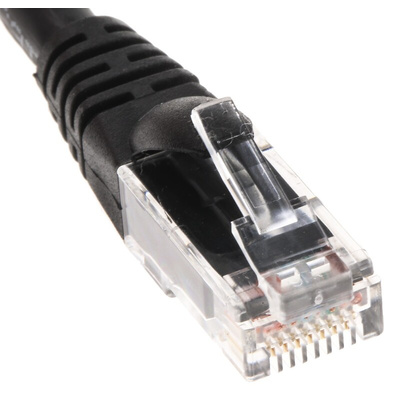 RS PRO Cat6 Male RJ45 to Male RJ45 Ethernet Cable, U/UTP, Black LSZH Sheath, 10m