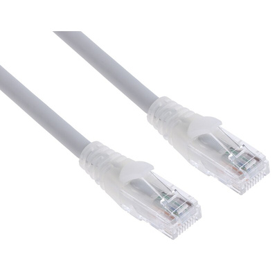 RS PRO Cat6 Male RJ45 to Male RJ45 Ethernet Cable, U/UTP, Grey LSZH Sheath, 3m