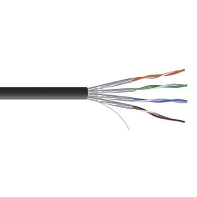 RS PRO Cat7 Ethernet Cable, U/FTP, Black LSZH Sheath, 100m, Low Smoke Zero Halogen (LSZH)