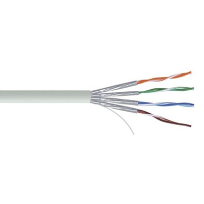 RS PRO Cat7 Ethernet Cable, U/FTP, Grey LSZH Sheath, 100m, Low Smoke Zero Halogen (LSZH)