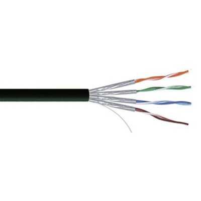 RS PRO Cat7a Ethernet Cable, U/FTP, Black LSZH Sheath, 100m, Low Smoke Zero Halogen (LSZH)