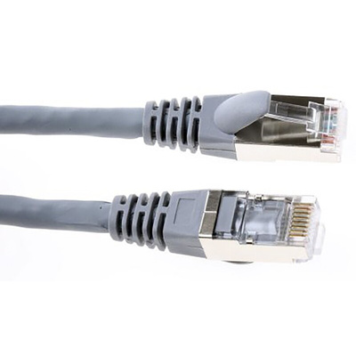 RS PRO Cat6 Male RJ45 to Male RJ45 Ethernet Cable, F/UTP, Grey LSZH Sheath, 250mm, Low Smoke Zero Halogen (LSZH)