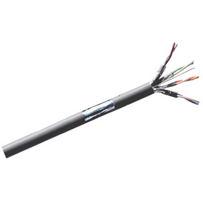 RS PRO Cat6a Ethernet Cable, U/FTP, Grey, 100m, Low Smoke Zero Halogen (LSZH)