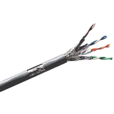 RS PRO Cat7a Ethernet Cable, S/FTP, Grey LSZH Sheath, 100m, Low Smoke Zero Halogen (LSZH)