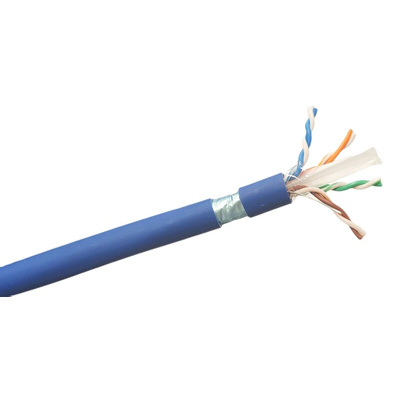 RS PRO Cat6 Ethernet Cable, F/UTP, Blue LSZH Sheath, 100m, Low Smoke Zero Halogen (LSZH)
