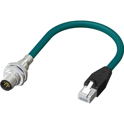 RS PRO Cat6 Straight Male M12 to Male RJ45 Ethernet Cable, 500mm