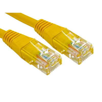 RS PRO Cat6 Male RJ45 to Male RJ45 Ethernet Cable, U/UTP, Yellow PVC Sheath, 1m