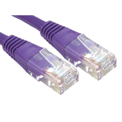 RS PRO Cat6 Male RJ45 to Male RJ45 Ethernet Cable, U/UTP, Purple PVC Sheath, 7m