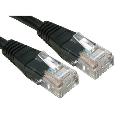 RS PRO Cat5e Male RJ45 to Male RJ45 Ethernet Cable, U/UTP, Black PVC Sheath, 2m