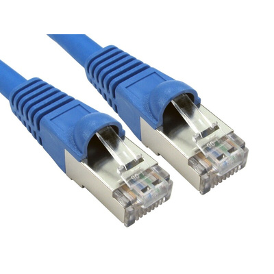RS PRO Cat6a Straight Male RJ45 to Straight Male RJ45 Ethernet Cable, S/FTP, Blue LSZH Sheath, 2m, Low Smoke Zero