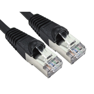 RS PRO Cat6a Straight Male RJ45 to Straight Male RJ45 Ethernet Cable, S/FTP, Black LSZH Sheath, 2m, Low Smoke Zero