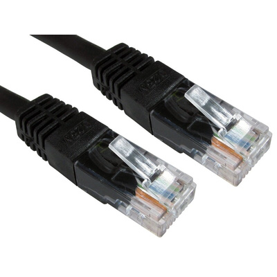 RS PRO Cat6 Straight Male RJ45 to Straight Male RJ45 Ethernet Cable, UTP, Black PVC Sheath, 500mm