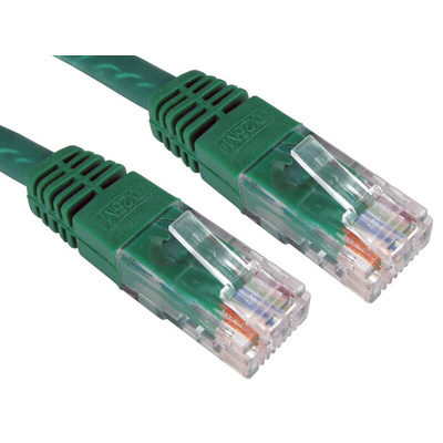 RS PRO Cat6 Straight Male RJ45 to Straight Male RJ45 Ethernet Cable, UTP, Green PVC Sheath, 3m